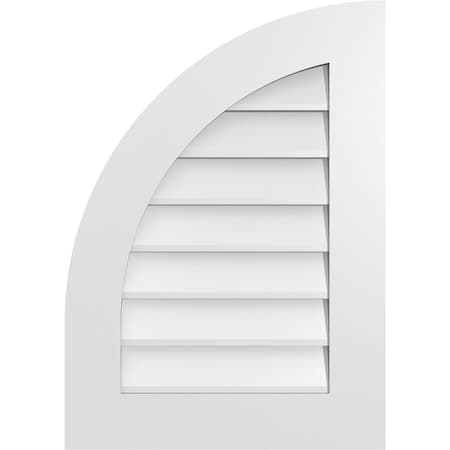 Ekena Millwork Quarter Round Top Left Surface Mount PVC Gable Vent w/ 3-1/2"W x 1"P Standard Frame, 20"W x 28"H GVPQL20X2801SN